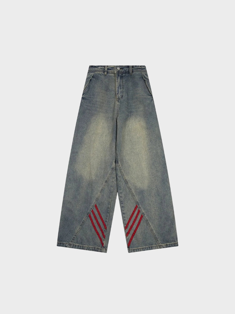 DCRB Red Striped Baggy Denims