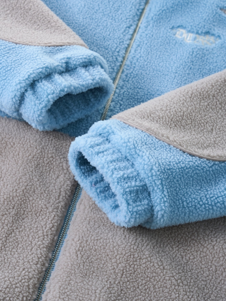 DCRB Two Tone Sherpa Fleece Jacket Blue