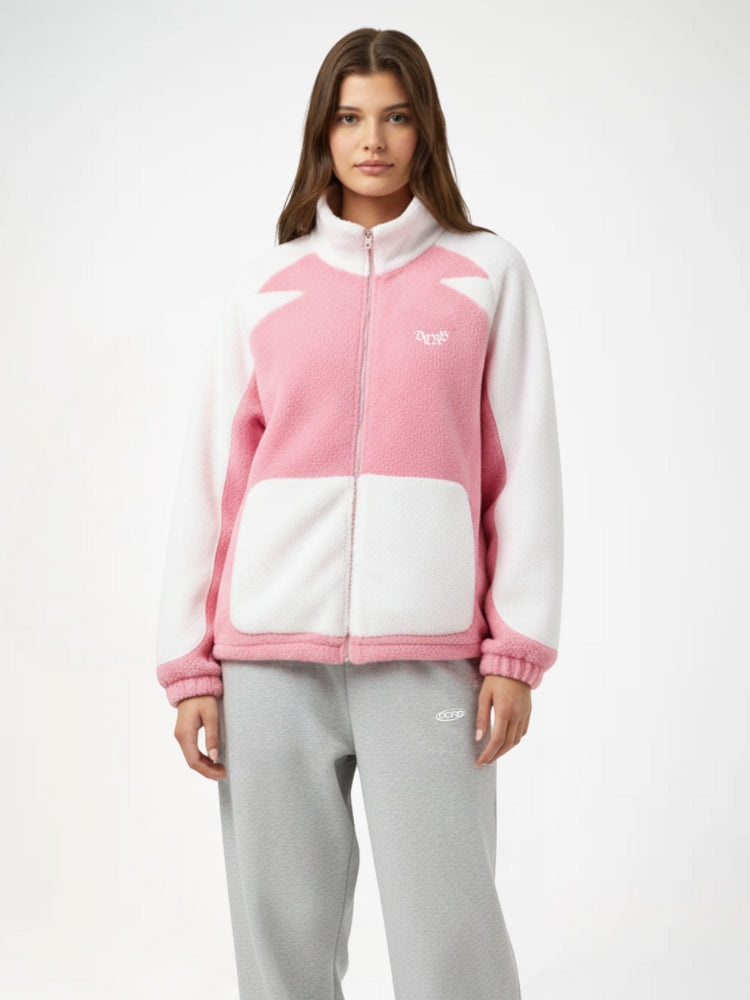 DCRB Two Tone Sherpa Fleece Jacket Pink