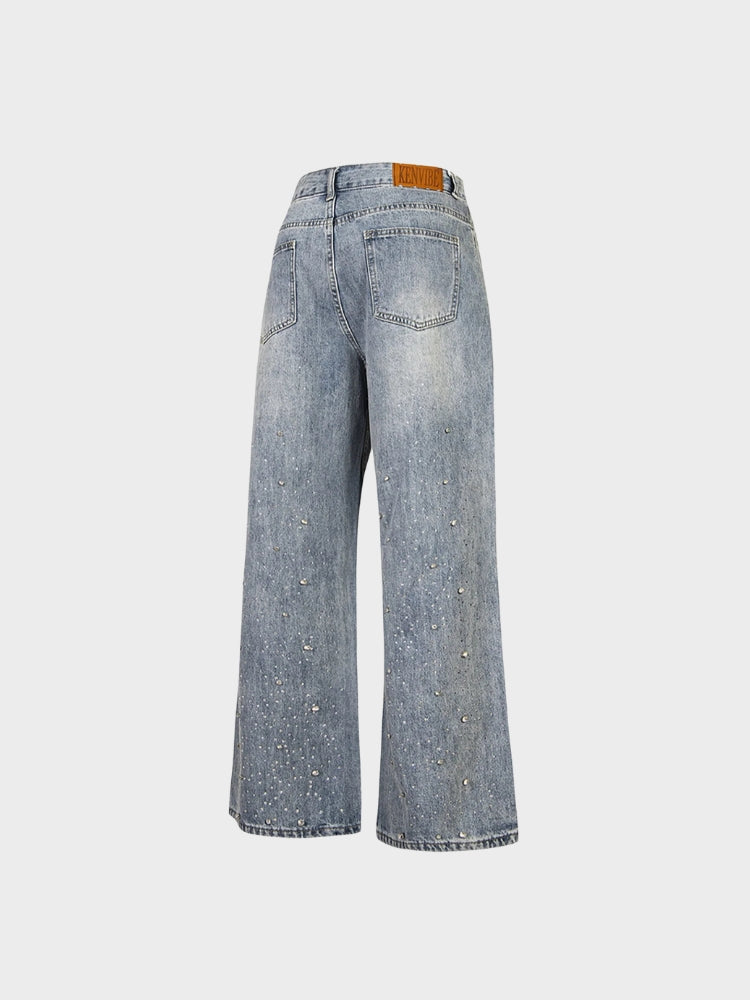 DCRB Rhinestone Baggy Denim Jeans