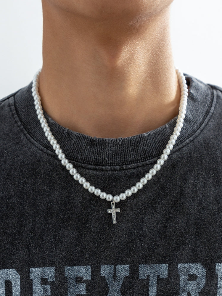 DCRB Pearl Cross Necklace