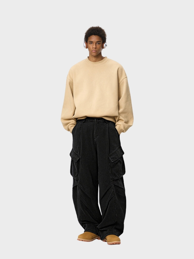 DCRB Oversized Wrinkled Cargo Denim