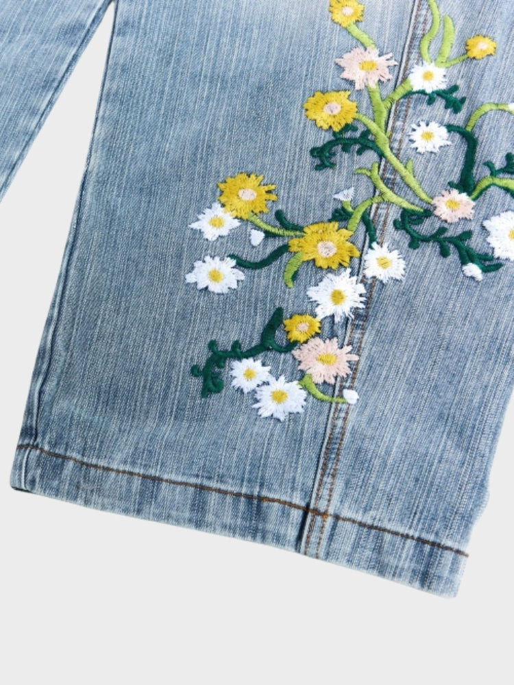 DCRB Baggy Washed Flower Denim Jeans