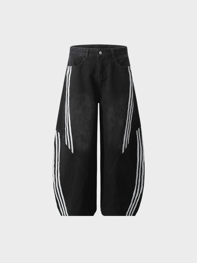 DCRB Striped Barrel Denim Jeans