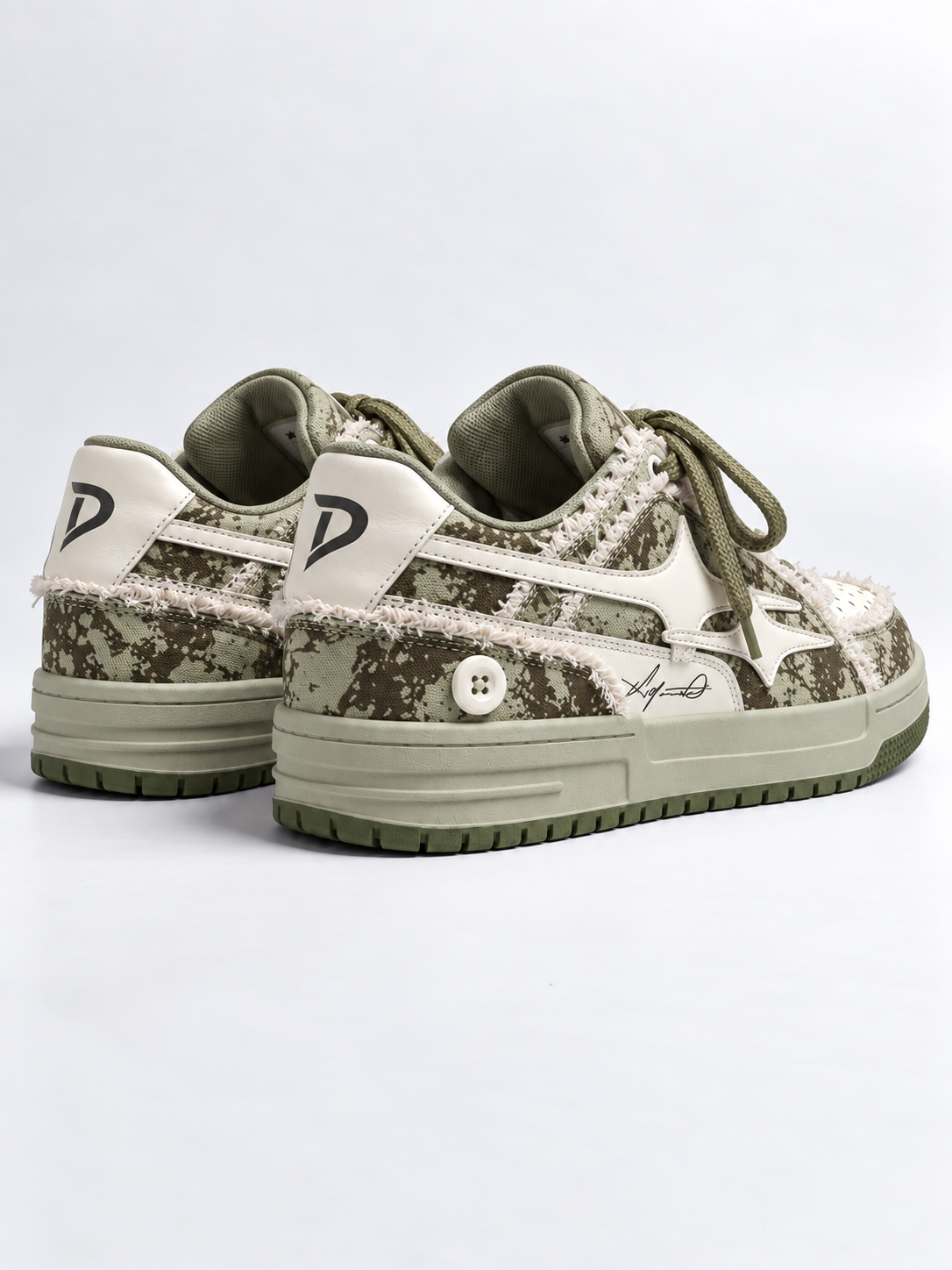 DCRB Army Green Distressed Sneakers
