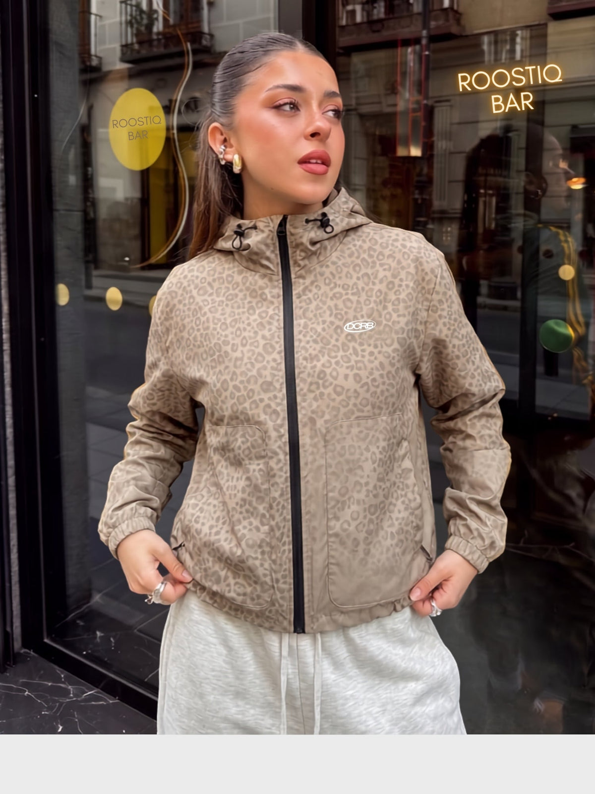 DCRB Blue Water Reactive Cheetah Rain Jacket