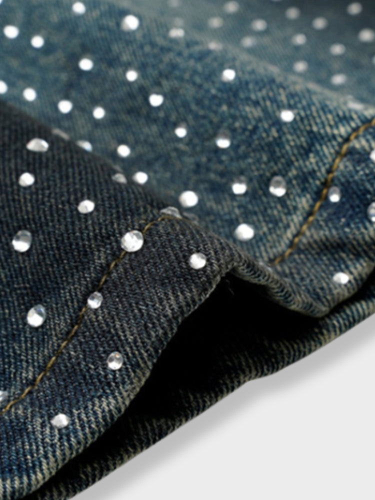 Rhinestone Denim Jorts
