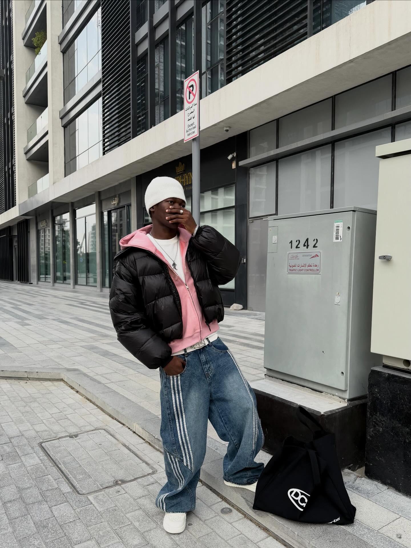 DCRB Striped Barrel Denim Jeans