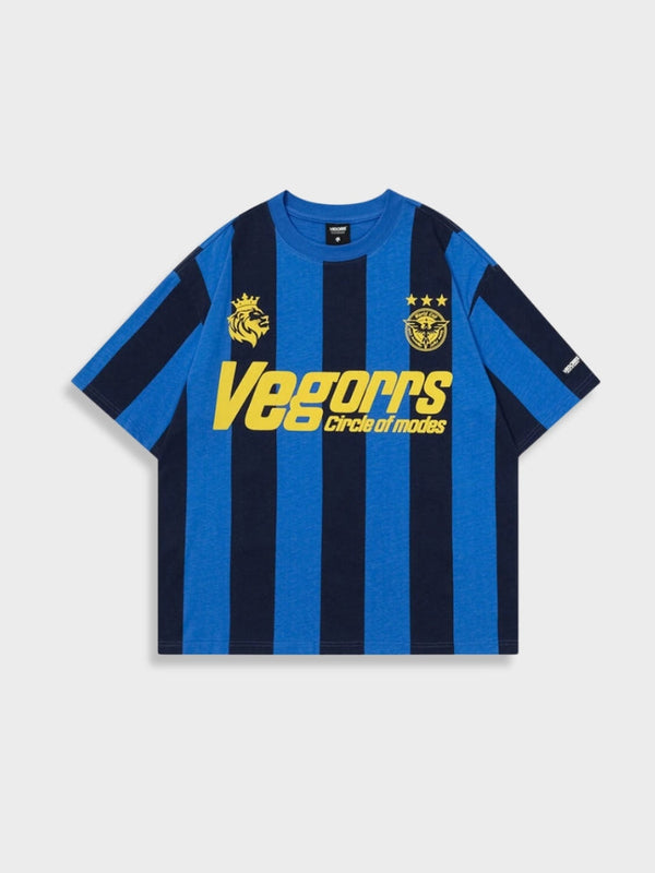 Veggors Striped Vintage Football Tee